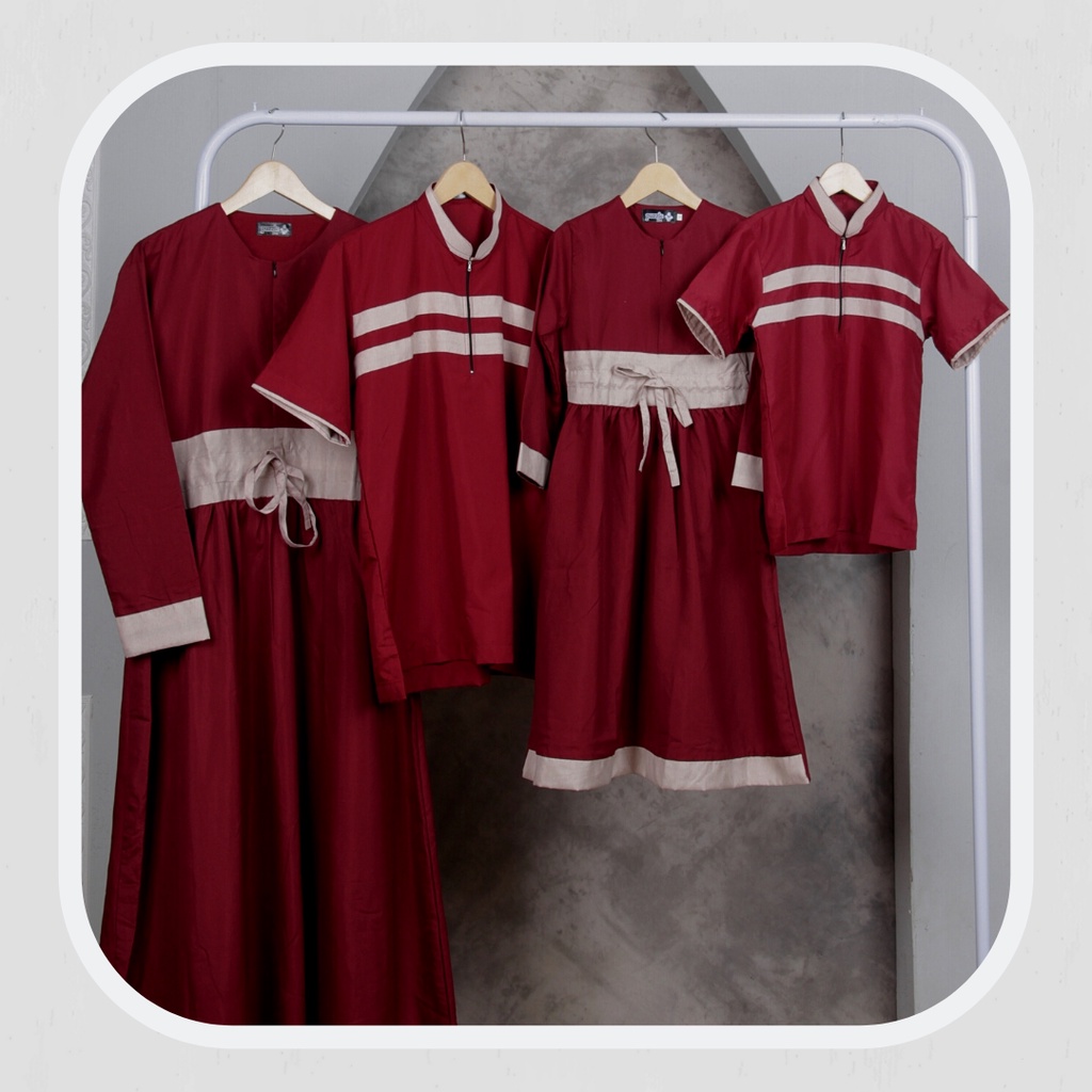 Couple keluarga murah warna maroon / koko couple /  Baju Koko Couple / baju couple keluarga