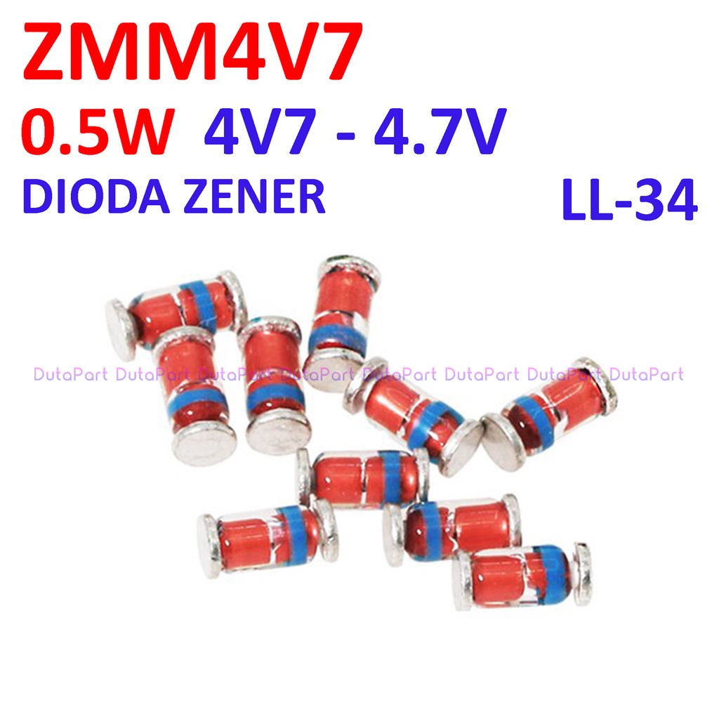 ZMM4V7 0.5W 4V7 4.7V SMD SMT Dioda Zener Diode 4.7 V 1/2W LL-34