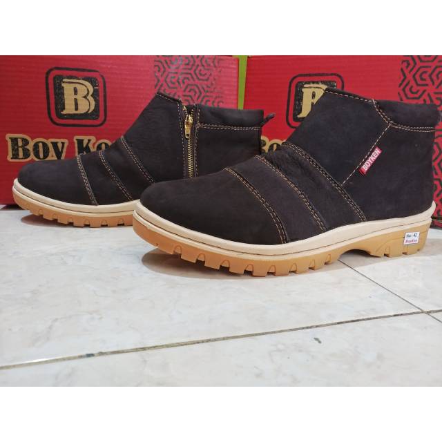 Sepatu boots kulit asli pria murah Q2