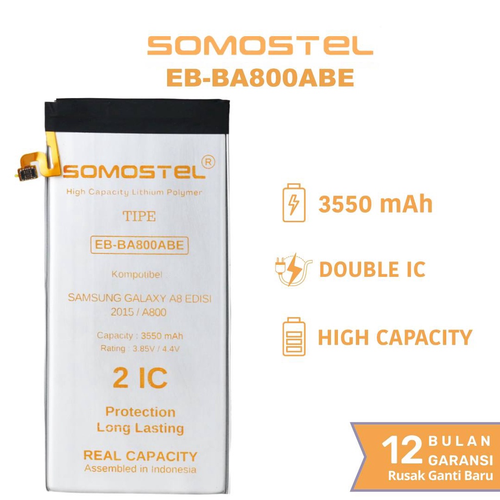 Somostel - EB BA800ABE Samsung Galaxy A8 Edisi 2015 / A800 Batre Batrai Baterai