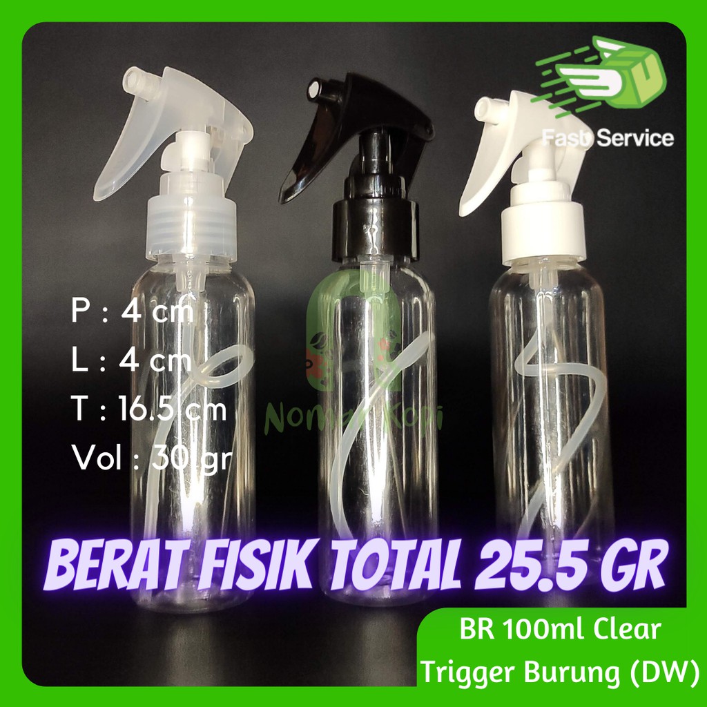 Botol 100ML BR Clear Mini Trigger DW Burung