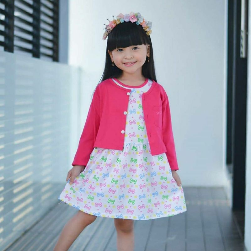 set cardigan flower kids