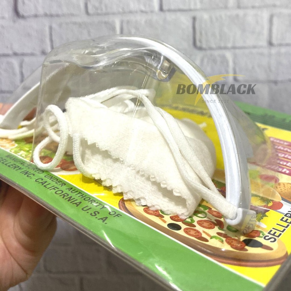 Masker Penutup Mulut Bening Transparan Plastik Mask Anti Ludah SELLERY