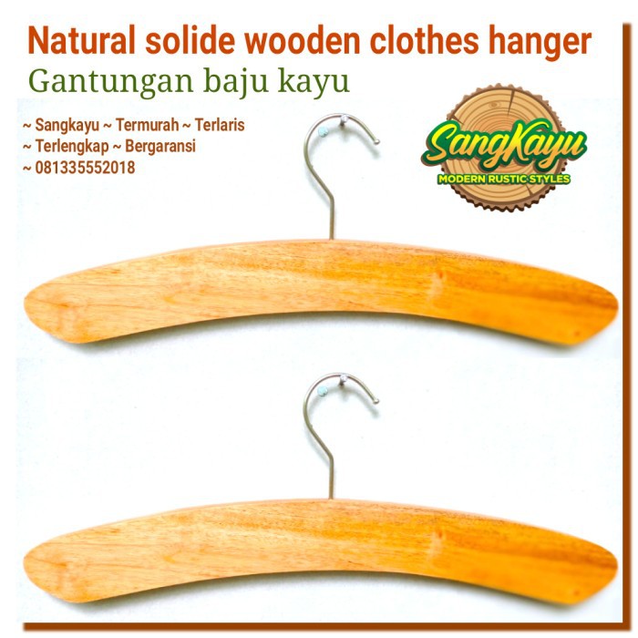 Gantungan baju Gantungan baju kayu wooden clothes hanger kayu 005