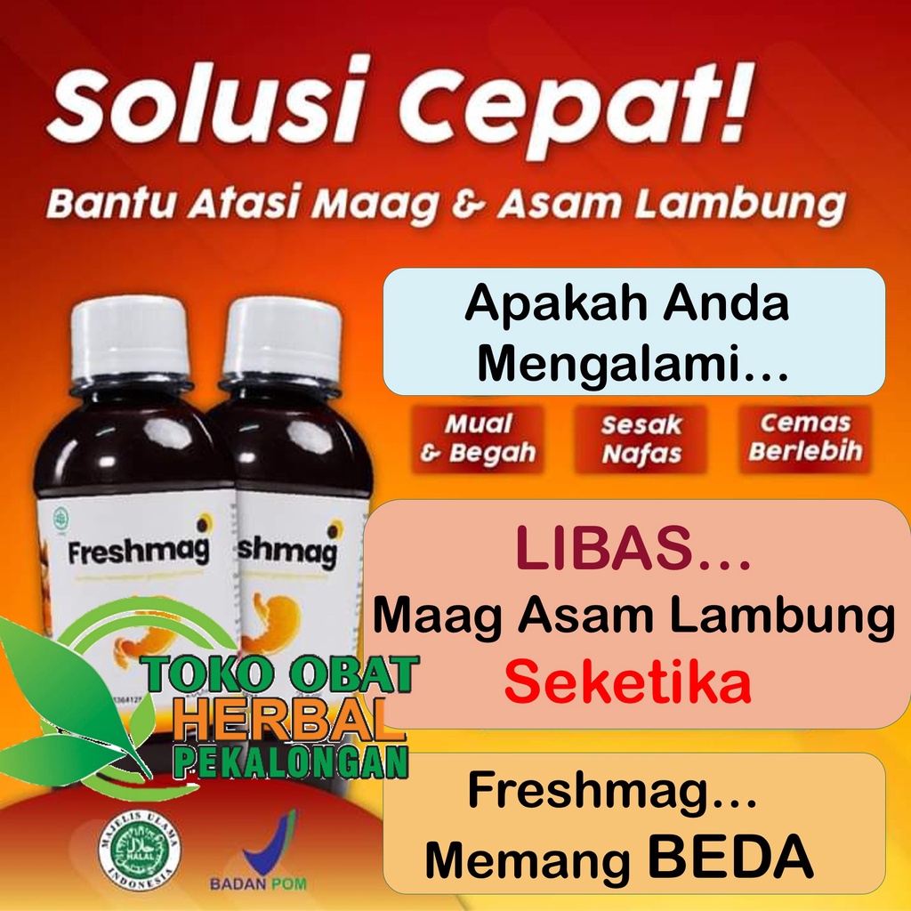 Freshmag 200 ml Madu Obat Herbal Alami Sakit Asam Lambung Kronis Maag Akut Gerd Perut Mual Begah Dad