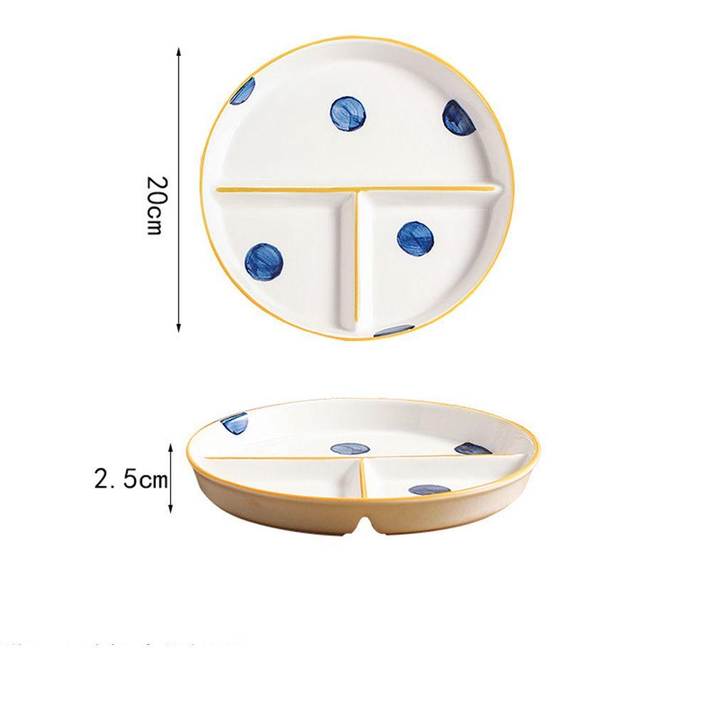 【 ELEGANT 】 Food Divided Plate Alat Makan Portable Keramik Kontrol Diet Meal Measure Dish