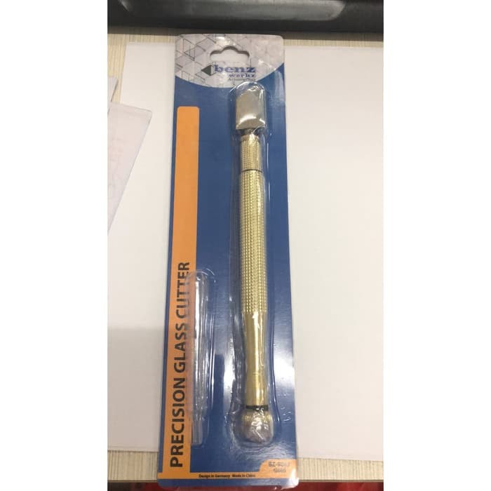 Pisau Potong Kaca Gagang Besi / Alat Pemotong Kaca / Glass Cutter Gold MERK RANDOM