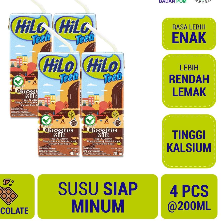 

Shopee 3.15✅ 4 Pack - HiLo Teen Chocolate Milk 200 ml x 4 pcs Ready to Drink (RTD) - Susu Tinggi Kalsium