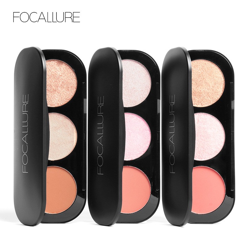 FA26 FOCALLURE Trio Blush on Highlighter & Contour palette Shopee