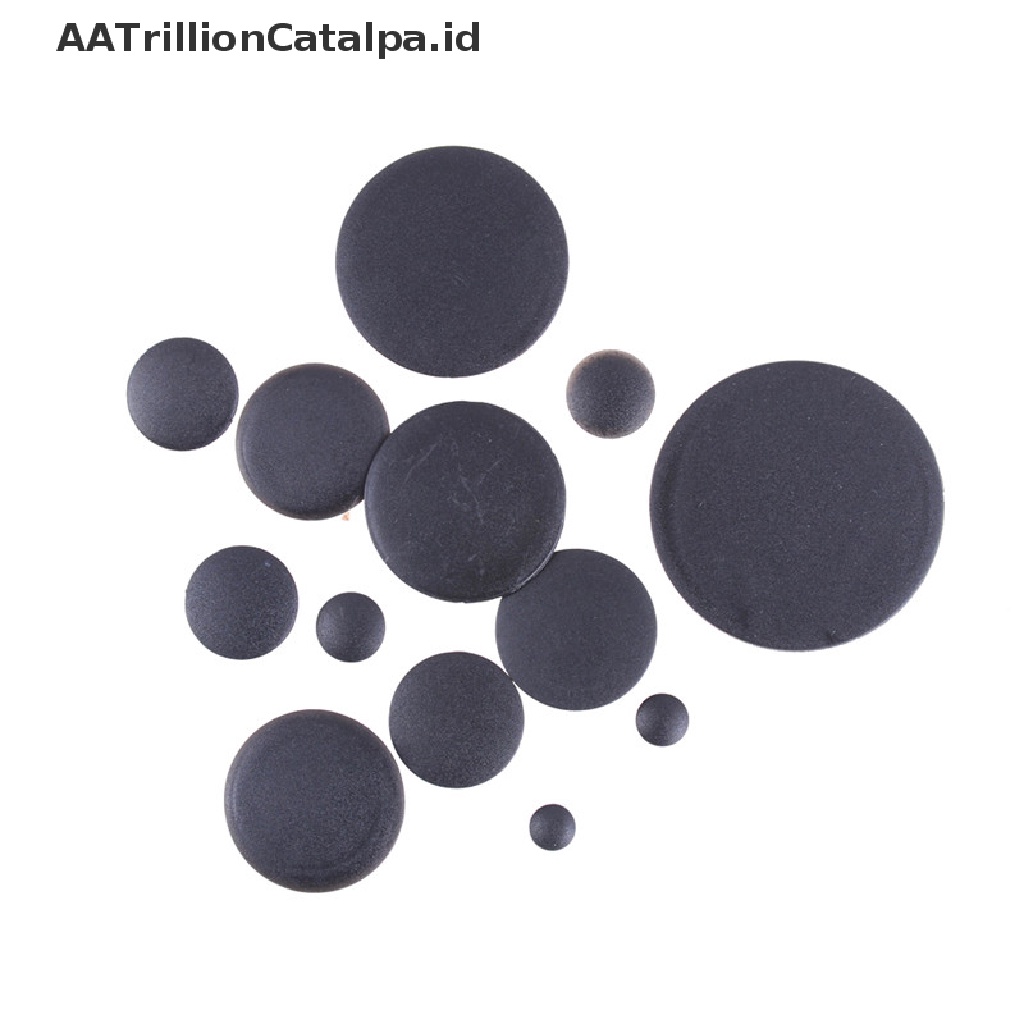 (Aatrillioncatalpa) 4pcs / Lot Tutup Ujung Pipa Bentuk Bulat Bahan Plastik Warna Hitam