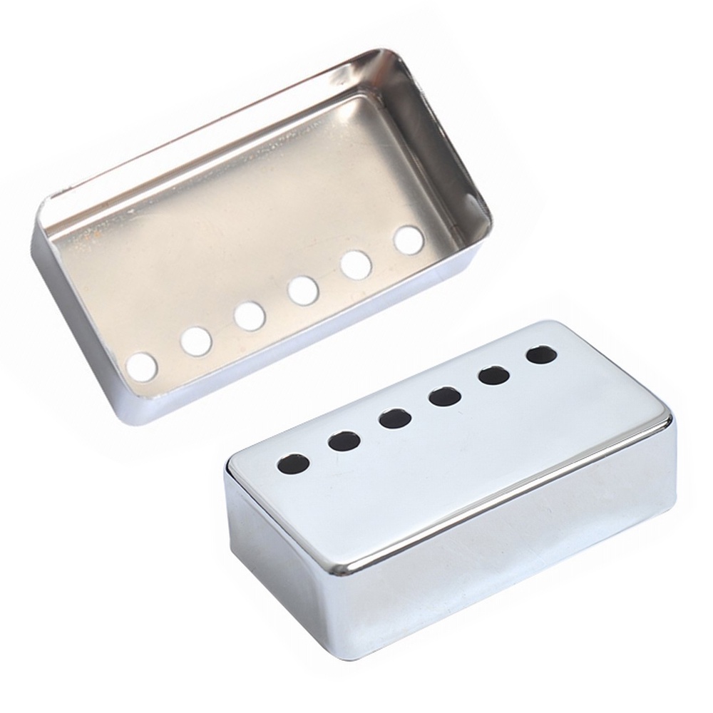 2pcs Cover Pickup Humbucker Bahan Aluminum Alloy Warna Silver Ukuran 50 / 52mm Untuk Gitar LP