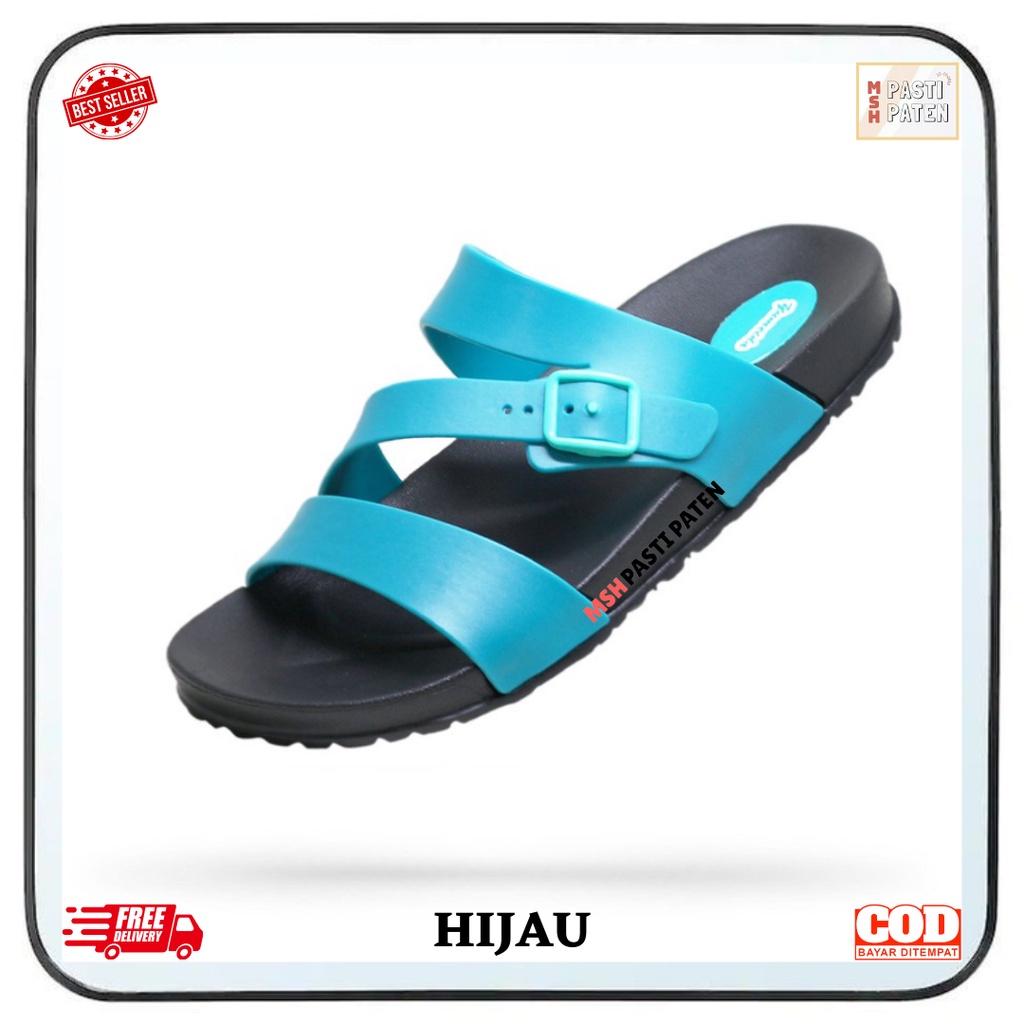 Sandal selop wanita bahan karet ori yumeida ld 7121 l ukuran 36-41 sendal cewe