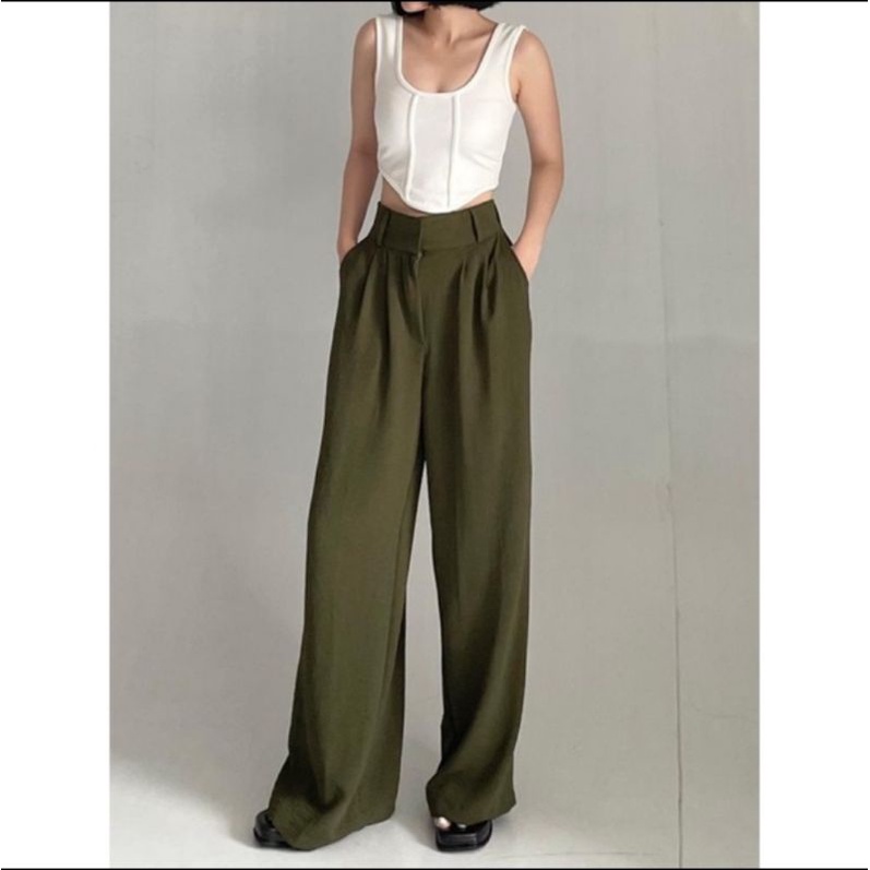 Trousers Kulot Loose - Celana Anti Kusut - Celana Kulot Wanita