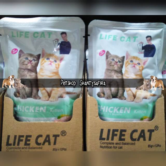 MAKANAN KUCING LIFECAT LIFE CAT KITTEN / ADULT POUCH 85 GR WET FOOD