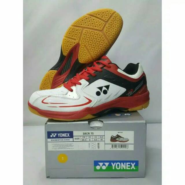 Sepatu Badminton Yonex SRCR 75 White Red Original