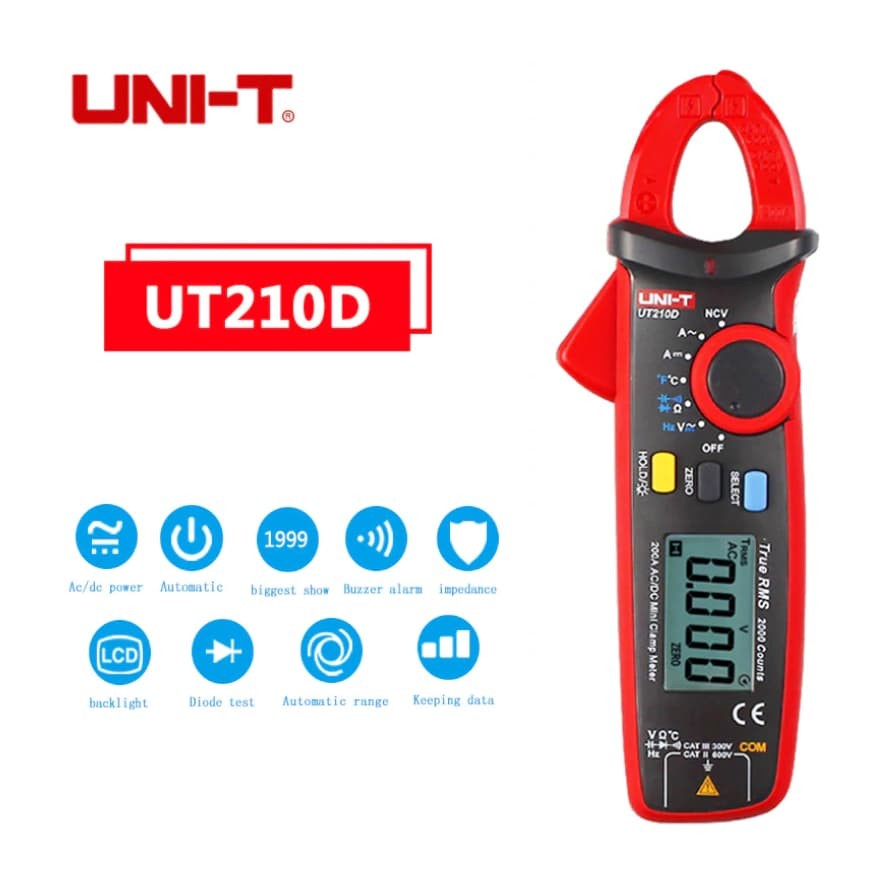 Tipe UT210D / UT-210D Tang Ampere / Clamp Meter Mini AC/DC UNI-T