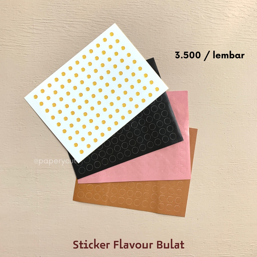 

Sticker label rasa flavour mooncake bulat dot