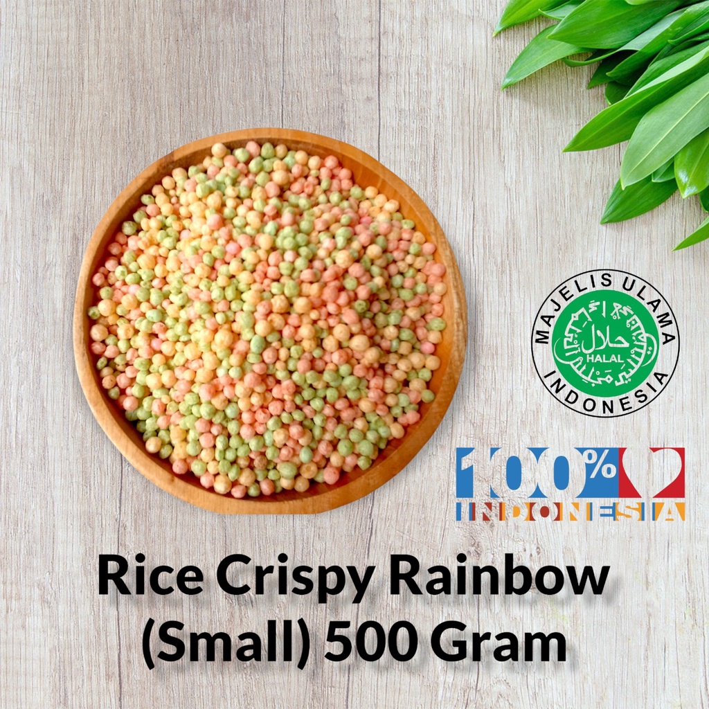 Rice Crispy Rainbow (Small/Medim)  Krispi Beras Warna (Kecil/Sedang) Premium