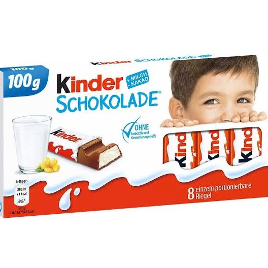 

KINDER Schokolade 100gr Coklat Kinder Bar 1 Box isi 8 Bar Chocolate