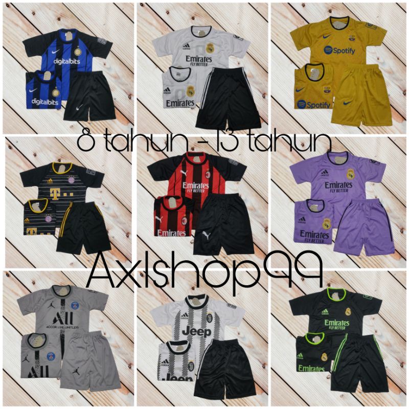 SETELAN BAJU BOLA ANAK UMUR 8 - 13 TAHUN