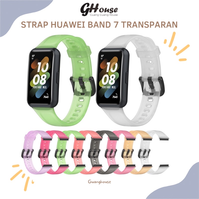 Strap Huawei Band 7 Silicone Transparan Warna Bening Tali Pengganti Huawei Band 7 Nilon Transparan