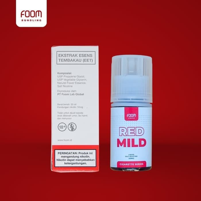 Liquid Foom Red Mild Salt Nic Cigarette Series by Foom Lab Global - 100% Authentic - 50mg 30ml