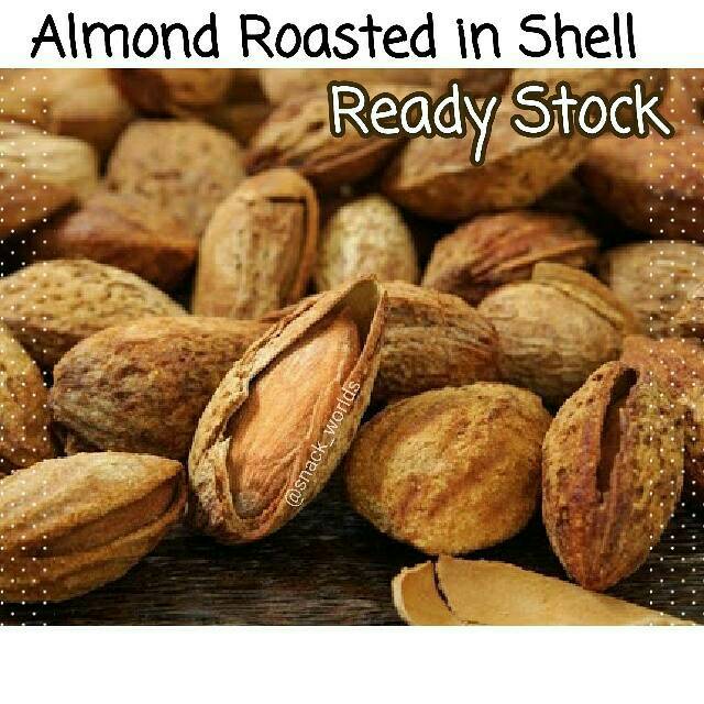 

1kg Almond Creamy Roasted in shell (kulit) california usa