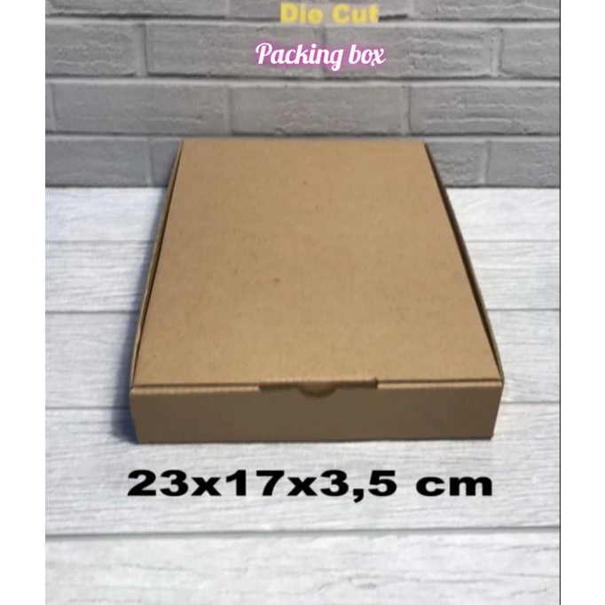 

kardus uk,23x17x3,5 cm box/karton die cut untuk packing dll