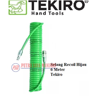 Tekiro Selang Recoil Hose 6 Meter Hijau With Spring /Selang sepiral