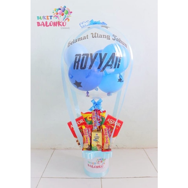 Snack bucket | bucket balon | hadiah ulang tahun | hampers balon series (BALON SUDAH DI TIUP)