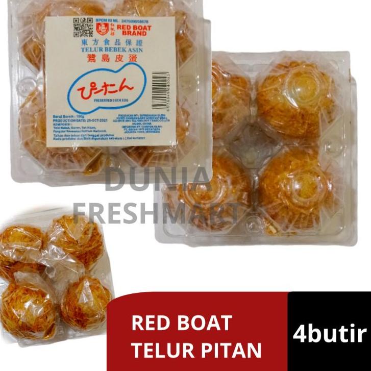 

✨STAR✨ Red Boat Brand Telur Pitan Century Phitan Pidan isi 4 butir telur phidan telur seribu tahun telur bebek asin !!!