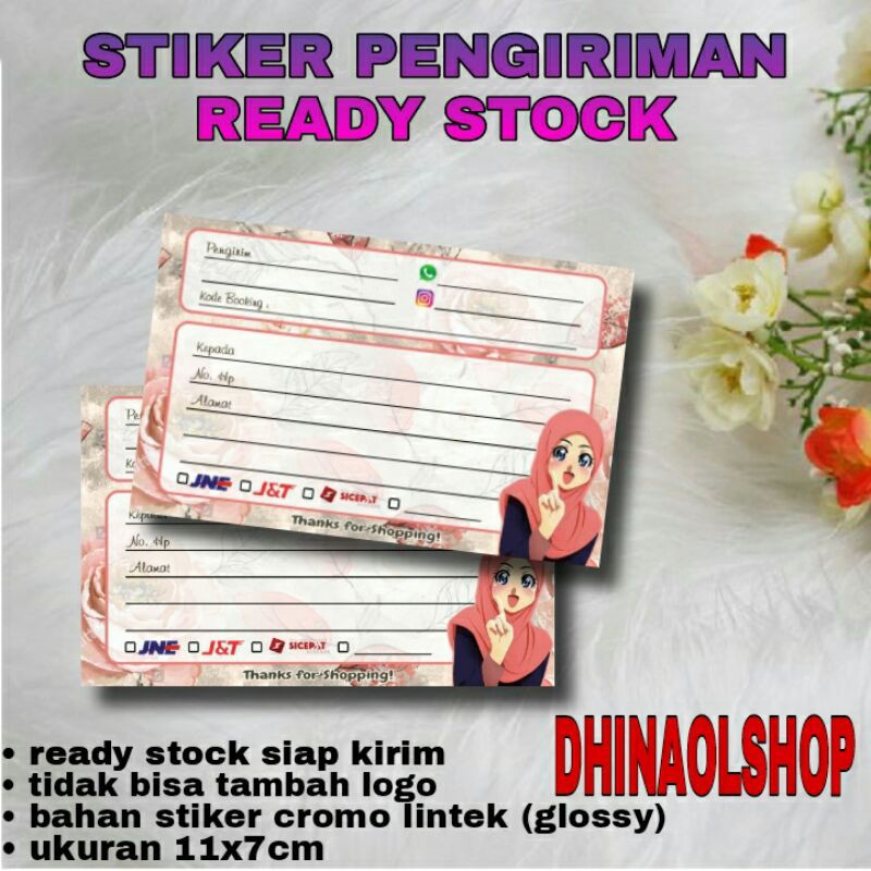 stiker pengiriman / stiker label pengiriman olshop motif hijab new