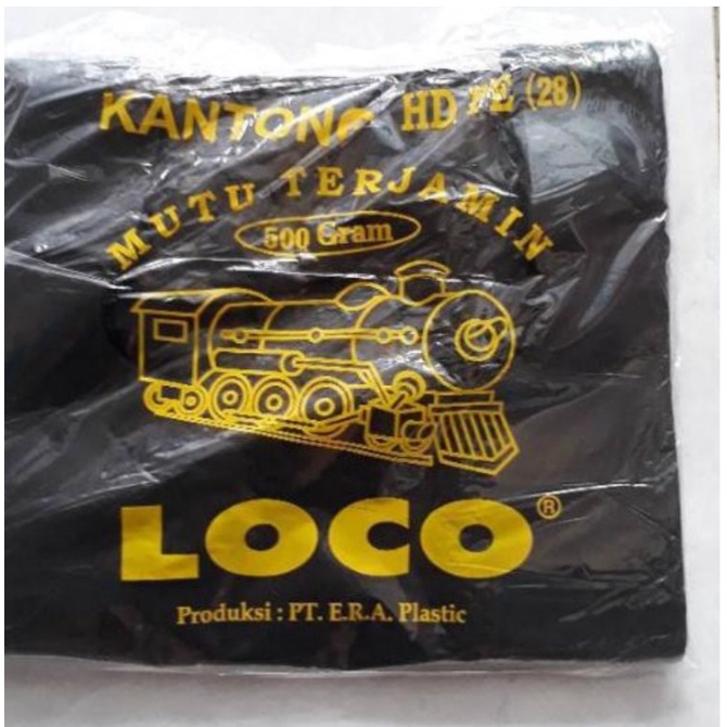 Kantong Plastik HD PE Loco Hitam 500gram / Kantong Kresek Hitam ALL Size