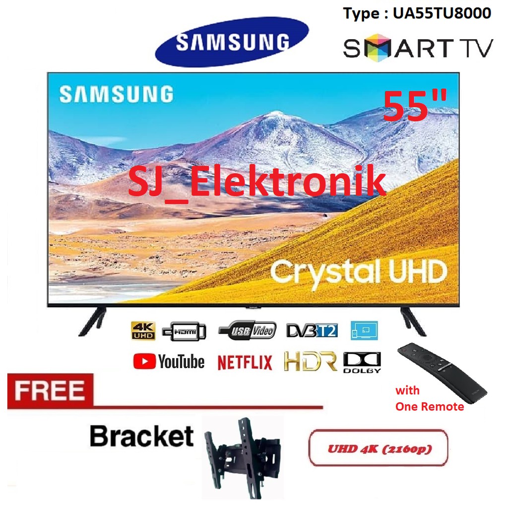 (KHUSUS LUAR KOTA) Free Braket LED TV Samsung 55 Inch UA55TU8000 - 55TU8000 UHD 4K SmartTV