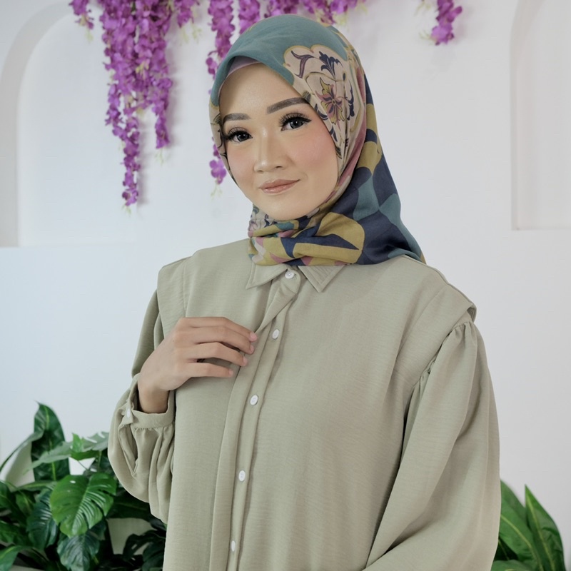 BLOUSE CRINKLE POLOS WANITA ATASAN BAJU BLOUSE ALENA CRINKLE MATCHA LATTE