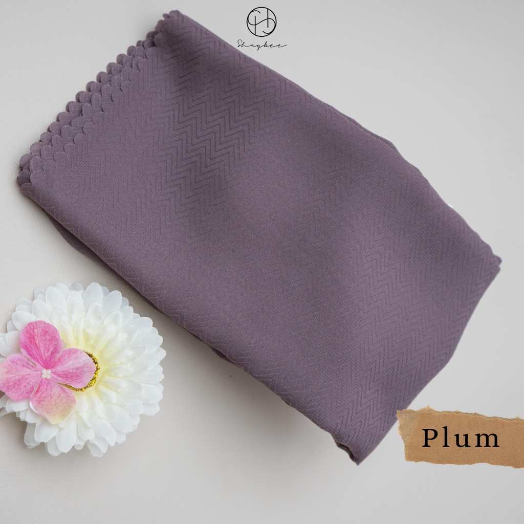 Hijab Potton Venus Segiempat | Bahan Pollycotton Venus | Hijab Daily By Shaybee.id-Plum