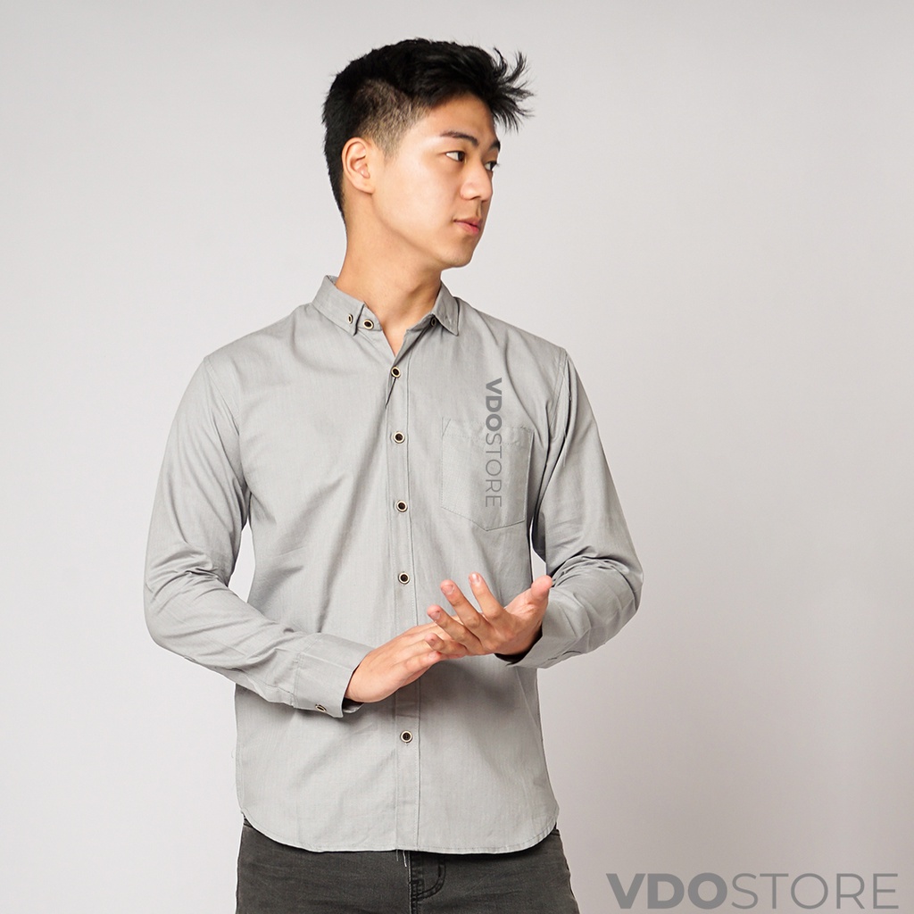 KEMEJA PRIA ABU BASIC LENGAN PANJANG BAJU DEWASA POLOS PREMIUM KEMEJA KERJA TEBAL M L XL MEN SHIRT KEMEJA KANTOR FORMAL SANTAI CASUAL SEMI KASUAL VIRAL MURAH KATUN KUALITAS