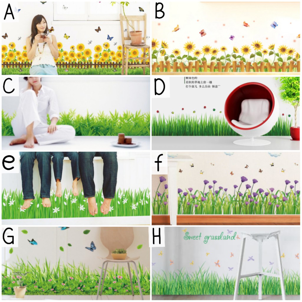 RELIZA WALLSTICKER WALL BORDER RUMPUT PAGAR BUNGA STIKER DINDING LDR25