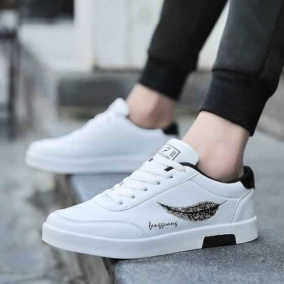 Sepatu pria Snaekers Casual Running Sepatu putih Ss-senji pria motif bulu-3