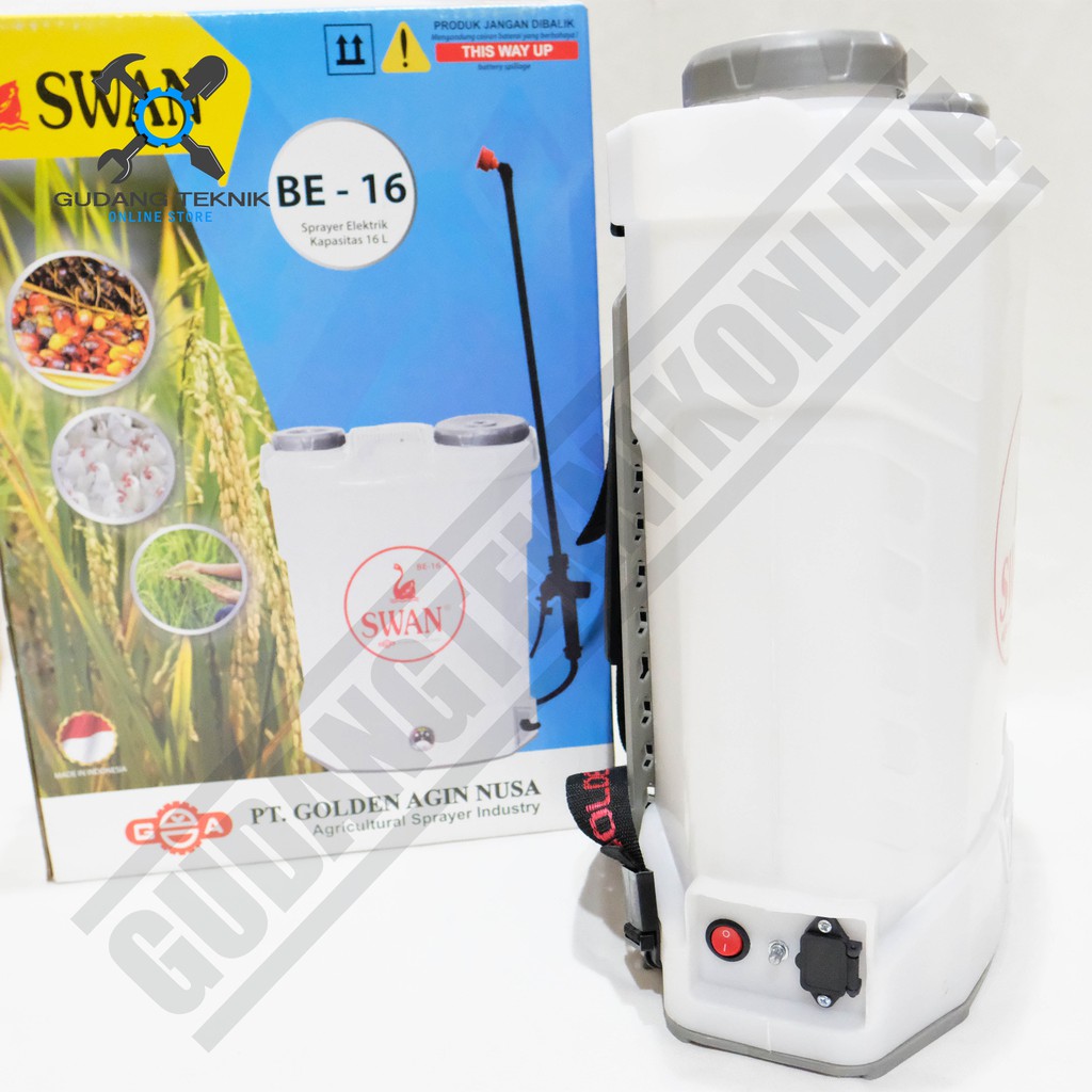 Sprayer Hama Elektrik 16L SWAN BE16 / Alat Semprot Semprotan Obat Hama Elektrik 16 Liter BE 16 BE-16 SWAN