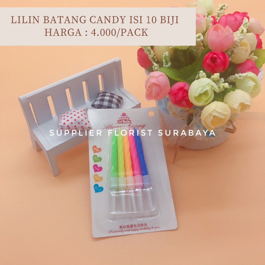 LILIN ULTAH 10 BIJI WARNA COLORFUL