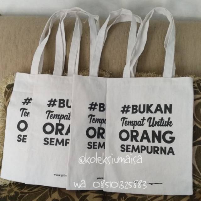 Tas kanvas tote bag polos custom bisa sablon Shopee Tas kanvas tote bag polos custom bisa sablon Shopee