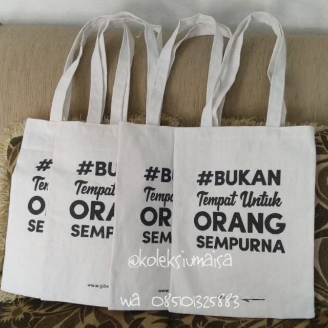  Tas  kanvas  tote bag polos custom bisa sablon  Shopee 