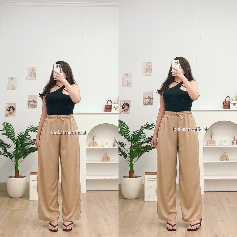 Lookatmeofficial • Celana Kulot Rayon Premium Yeona Loose Pants