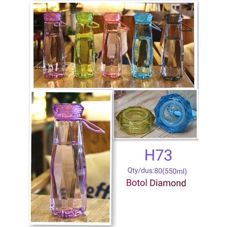 H73 Botol Minum Unik Diamond Kristal 550 ml - Botol Minum-5