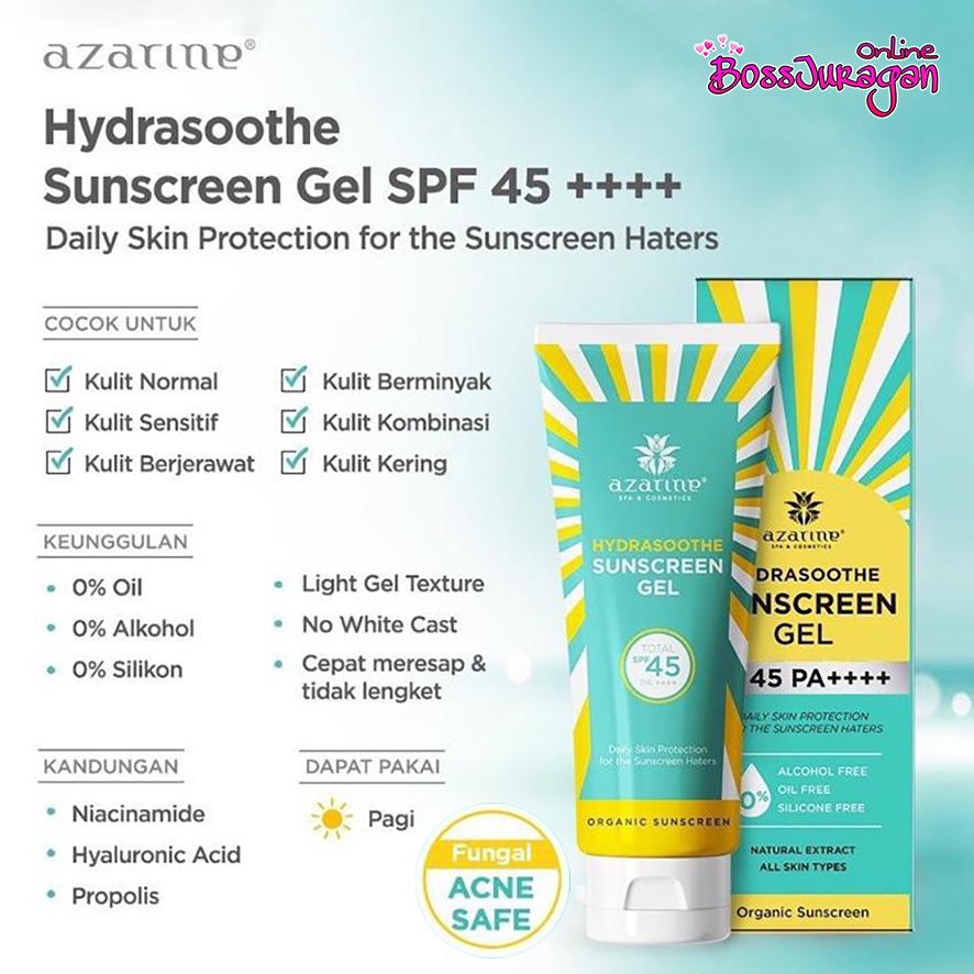 (BOSS) AZARINE Herbal Essensial Series - Sunscreen spf45 | Bright Scrub | Sleep Mask | Peeling Serum