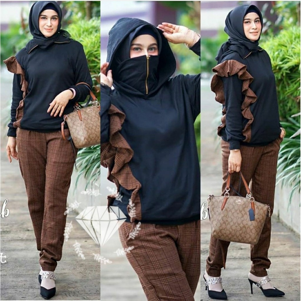 SET SALVIA HOODIE kR / SETELAN TRAINING WANITA / PAKAIAN WANITA SIZE XL