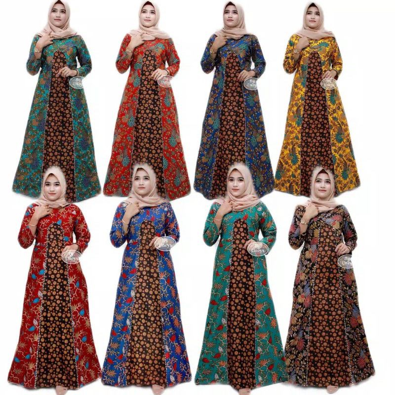 Gamis Batik (COD) MANGGAR Gamis Batik Pesta Model Terbaru Murah.