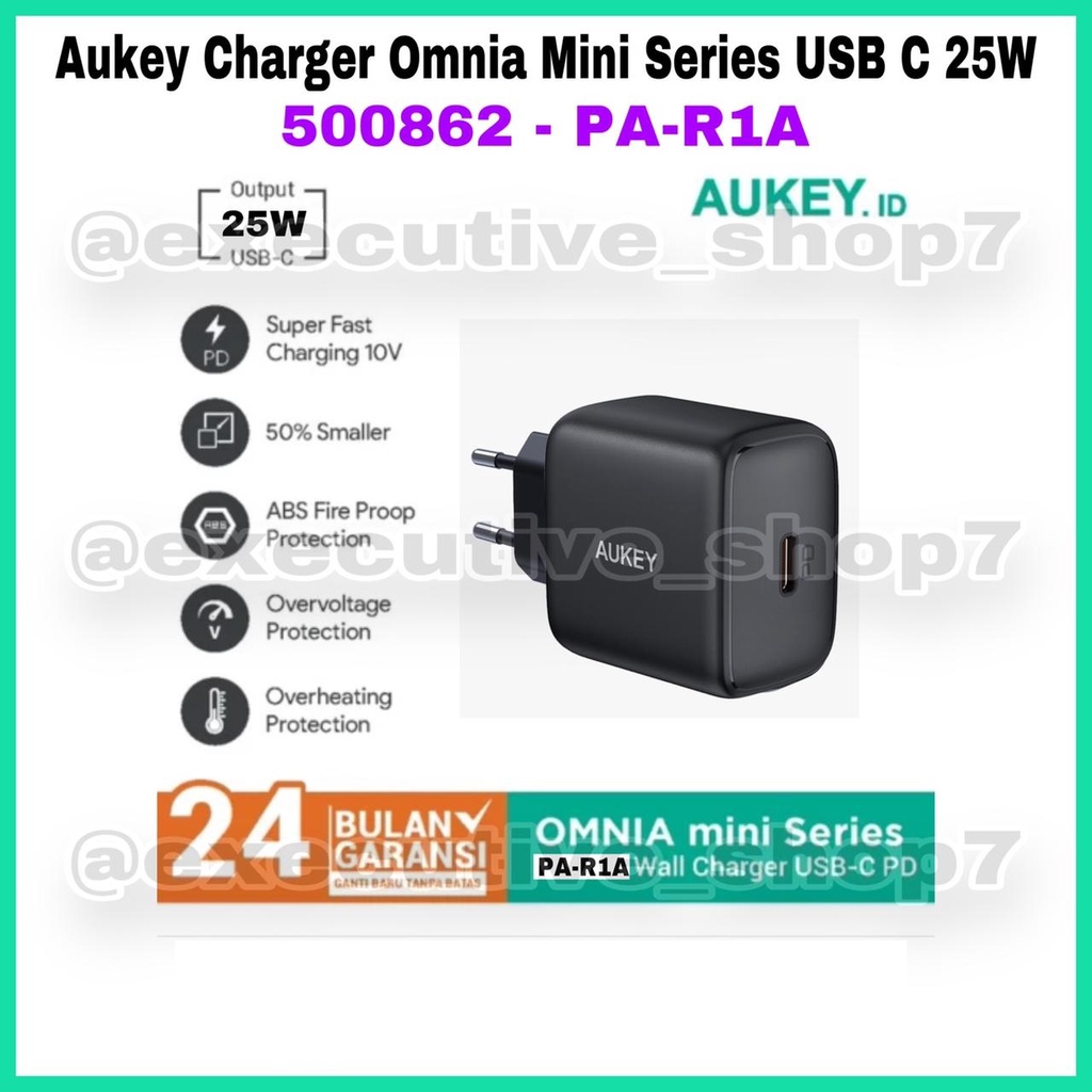 Aukey Charger Omnia Mini Series USB C 25W - 500862 - PA-R1A