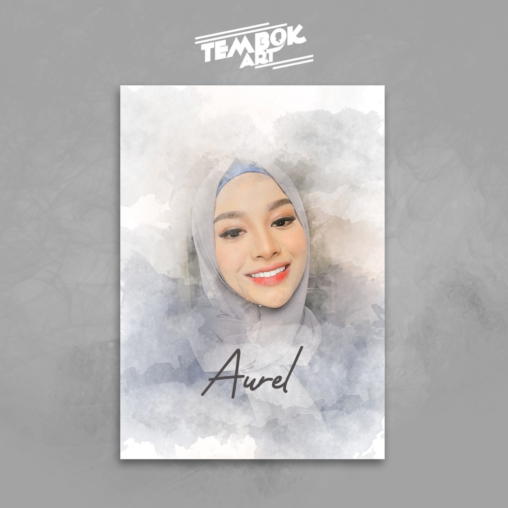 

(Custom) Kado Unik - Watercolor Design - Poster Kayu (20x30cm) Desain Wajah
